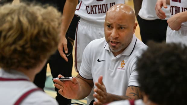 Central Catholics Rams boys basketball coach David Blue.